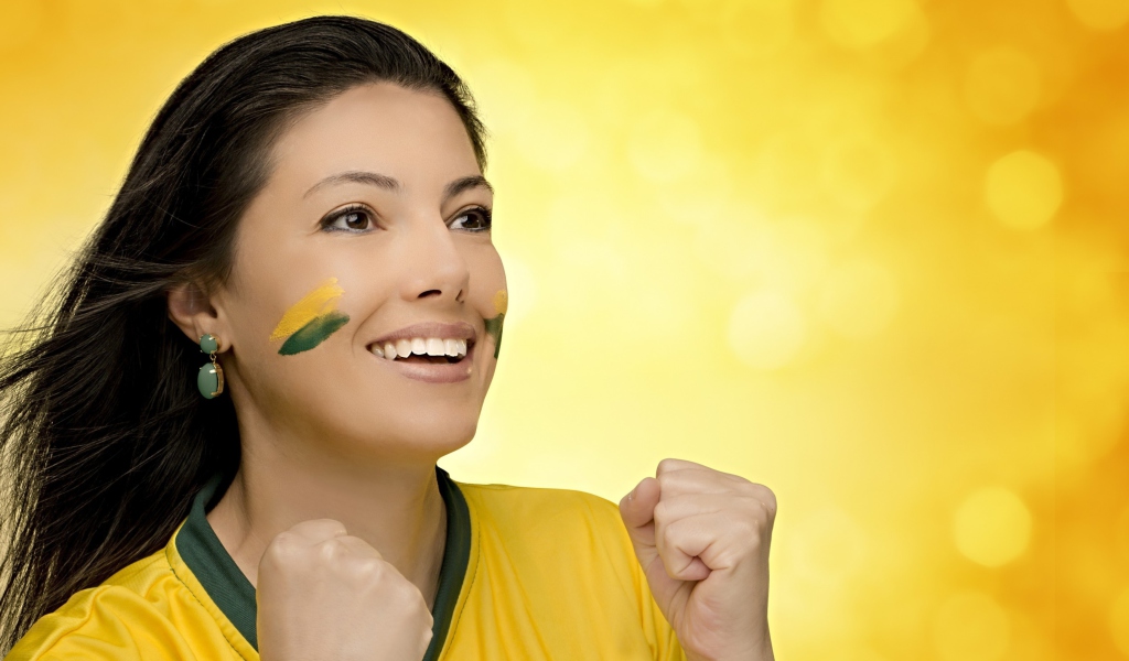 Brazil FIFA Football Cheerleader wallpaper 1024x600