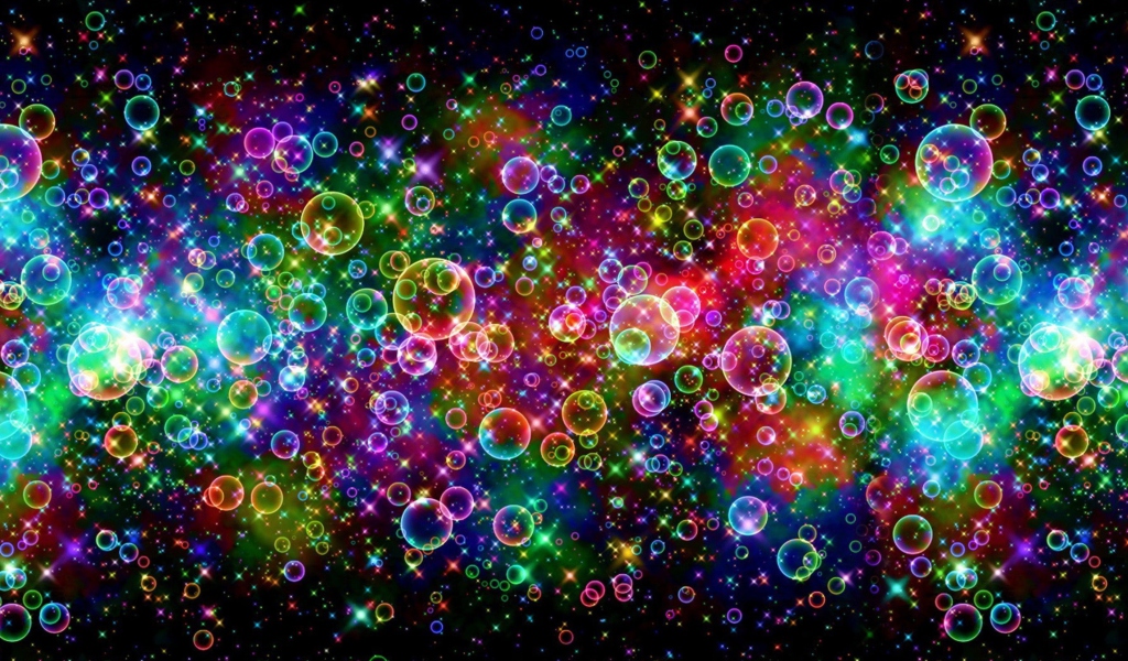 Обои Rainbow Bubbles 1024x600