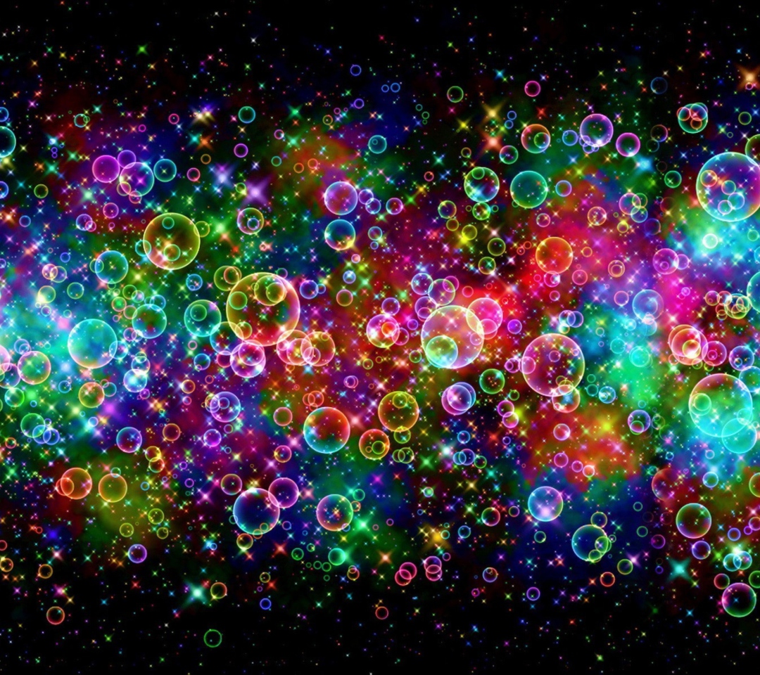 Das Rainbow Bubbles Wallpaper 1080x960