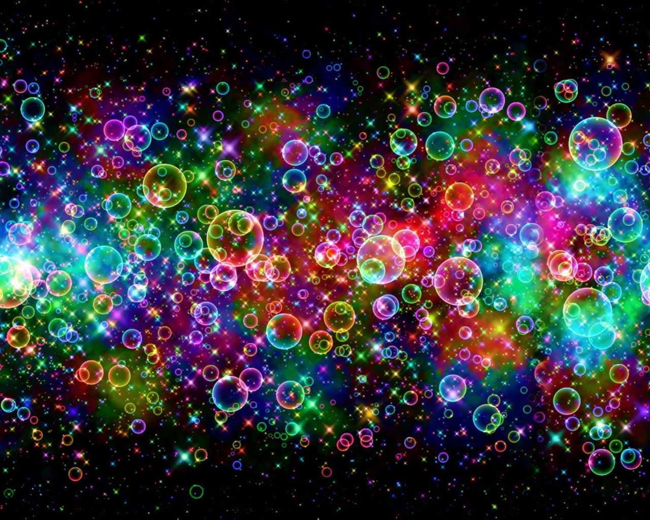 Screenshot №1 pro téma Rainbow Bubbles 1280x1024