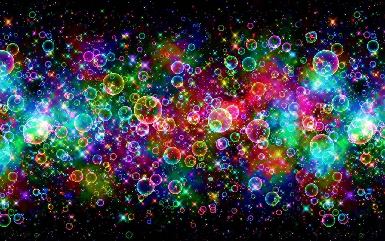 Das Rainbow Bubbles Wallpaper 1280x800