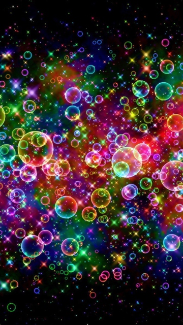 Fondo de pantalla Rainbow Bubbles 360x640