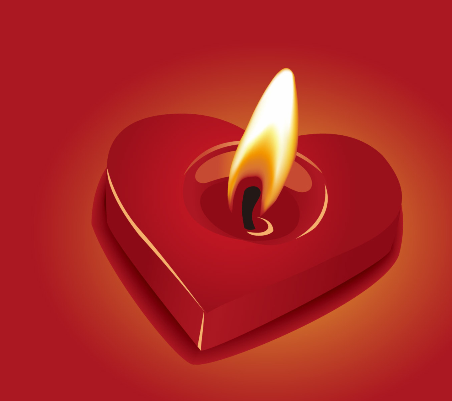 Screenshot №1 pro téma Heart Shaped Candle 1440x1280