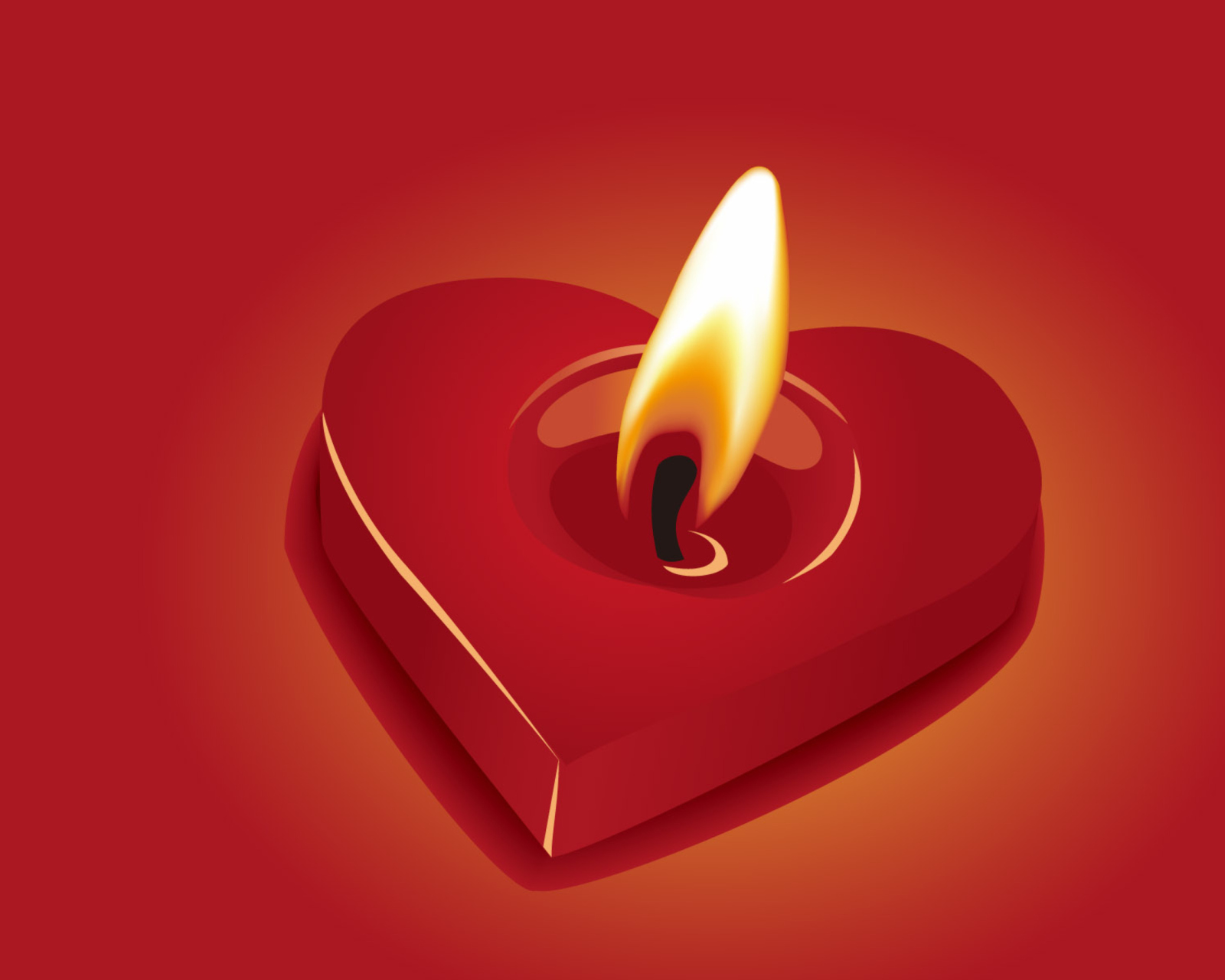 Das Heart Shaped Candle Wallpaper 1600x1280