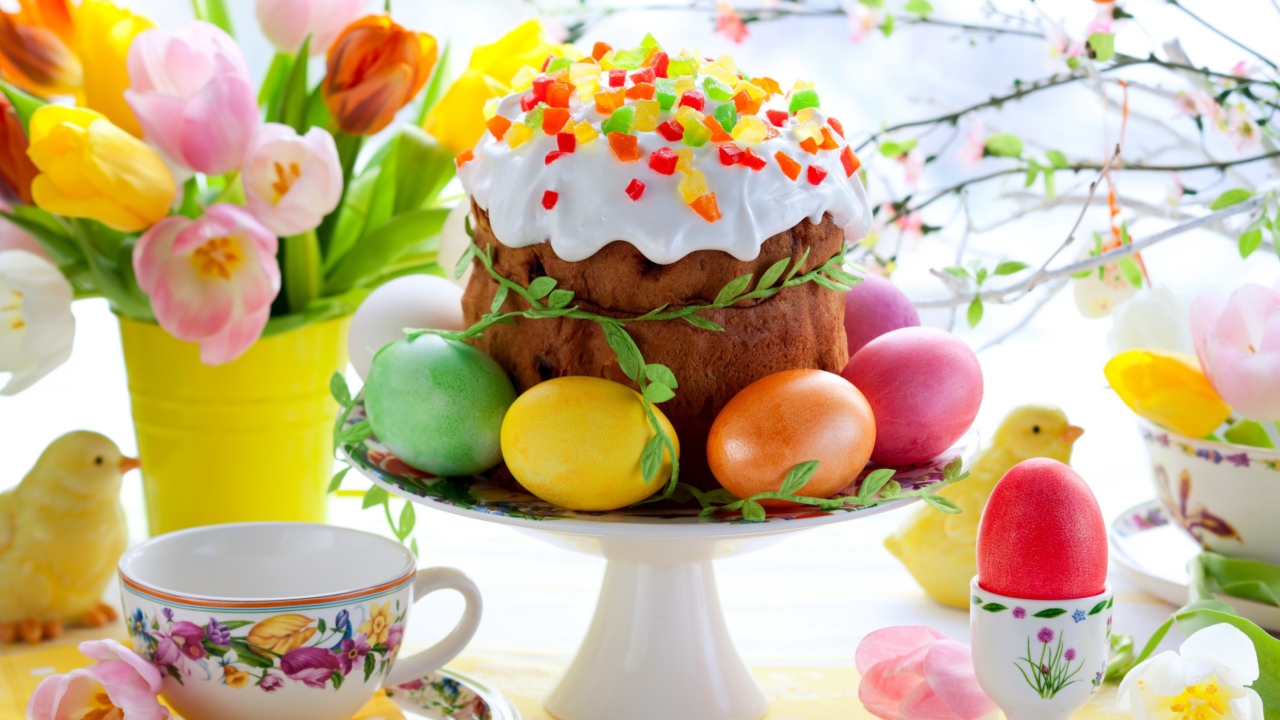 Screenshot №1 pro téma Easter Cake And Eggs 1280x720