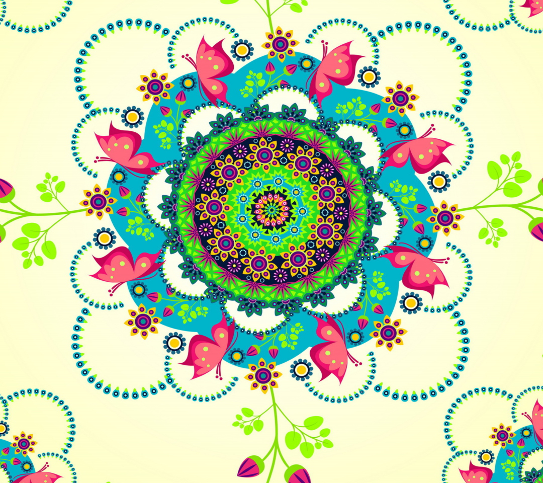 Mandala Flowers wallpaper 1080x960