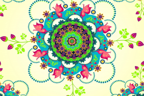 Screenshot №1 pro téma Mandala Flowers 480x320
