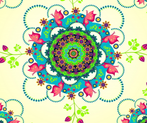 Mandala Flowers wallpaper 480x400