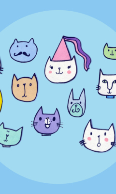 Das Happy Cats Wallpaper 240x400