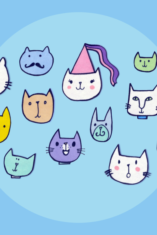 Fondo de pantalla Happy Cats 640x960