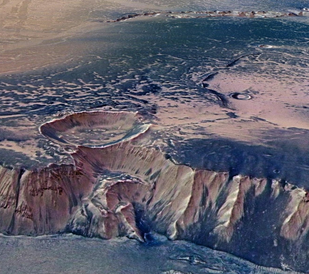 Fondo de pantalla Mars Crater 1080x960