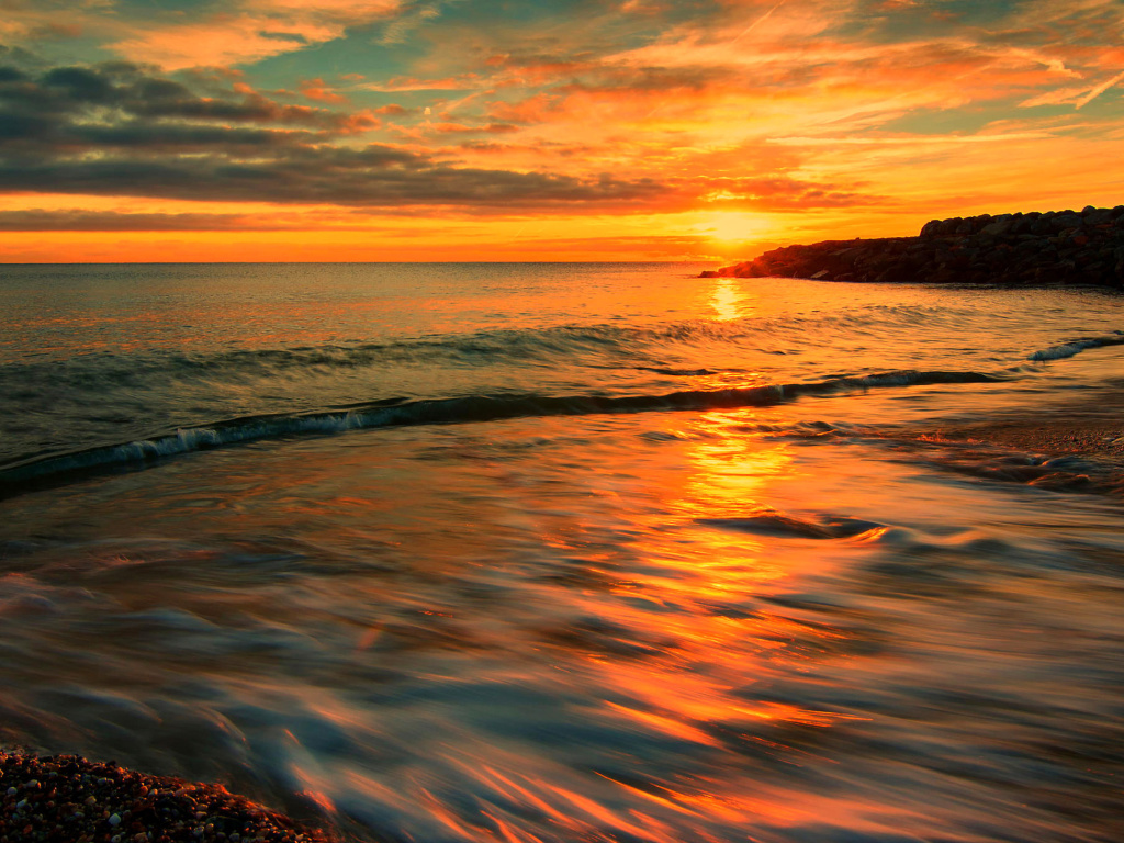 Italy Sunset on Tyrrhenian Sea screenshot #1 1024x768