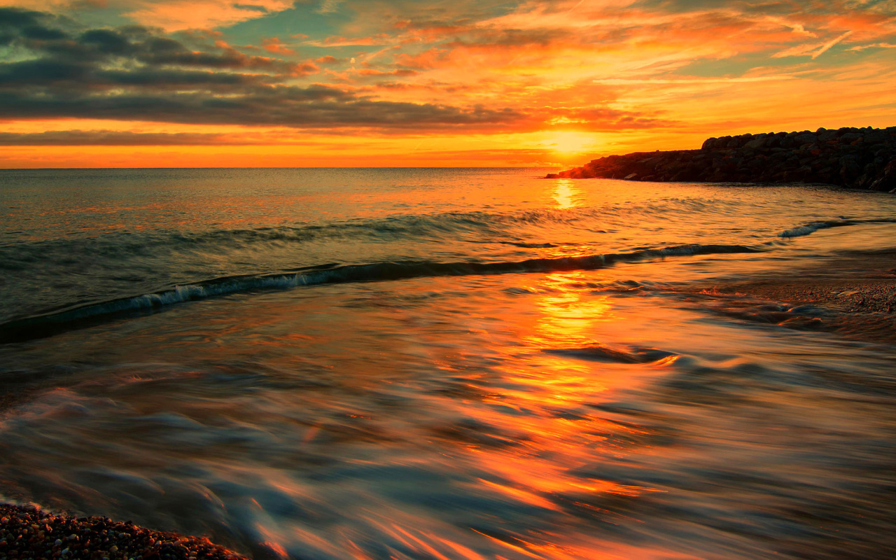 Screenshot №1 pro téma Italy Sunset on Tyrrhenian Sea 1280x800