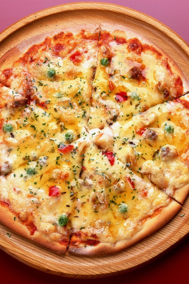 Das Delicious Pizza Wallpaper 640x960