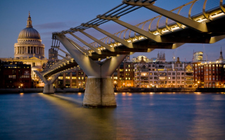 St Paul Cathedral And Millennium Bridge Picture for Android, iPhone and iPad