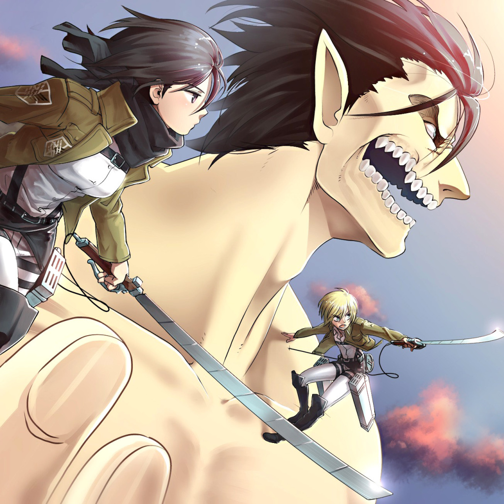Screenshot №1 pro téma Shingeki no Kyojin, Attack on Titan with Mikasa Ackerman 1024x1024