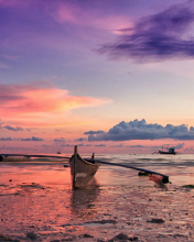 Screenshot №1 pro téma Pink Sunset And Boat At Beach In Philippines 176x220