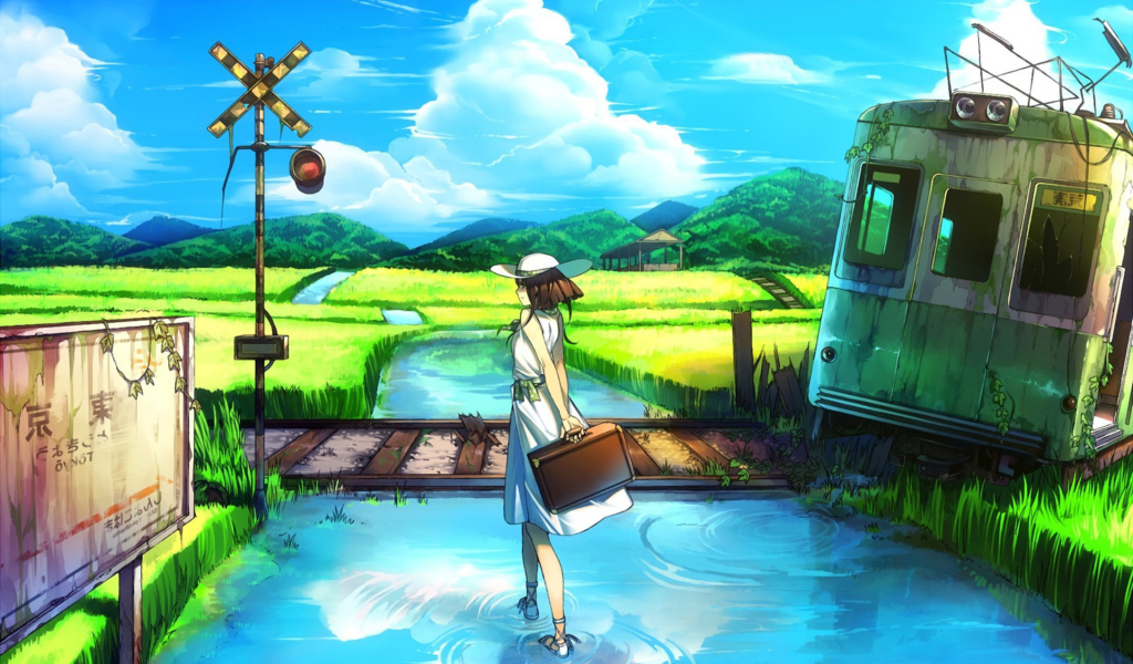 Fondo de pantalla Anime Landscape in Broken City 1024x600