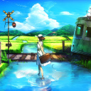 Anime Landscape in Broken City wallpaper 128x128