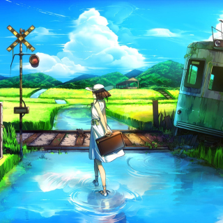 Kostenloses Anime Landscape in Broken City Wallpaper für 208x208