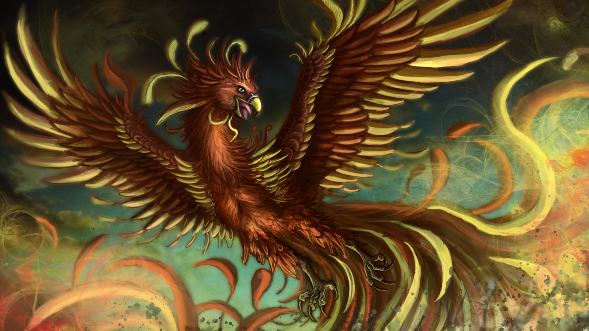 Das Mythology Phoenix Bird Wallpaper 1920x1080