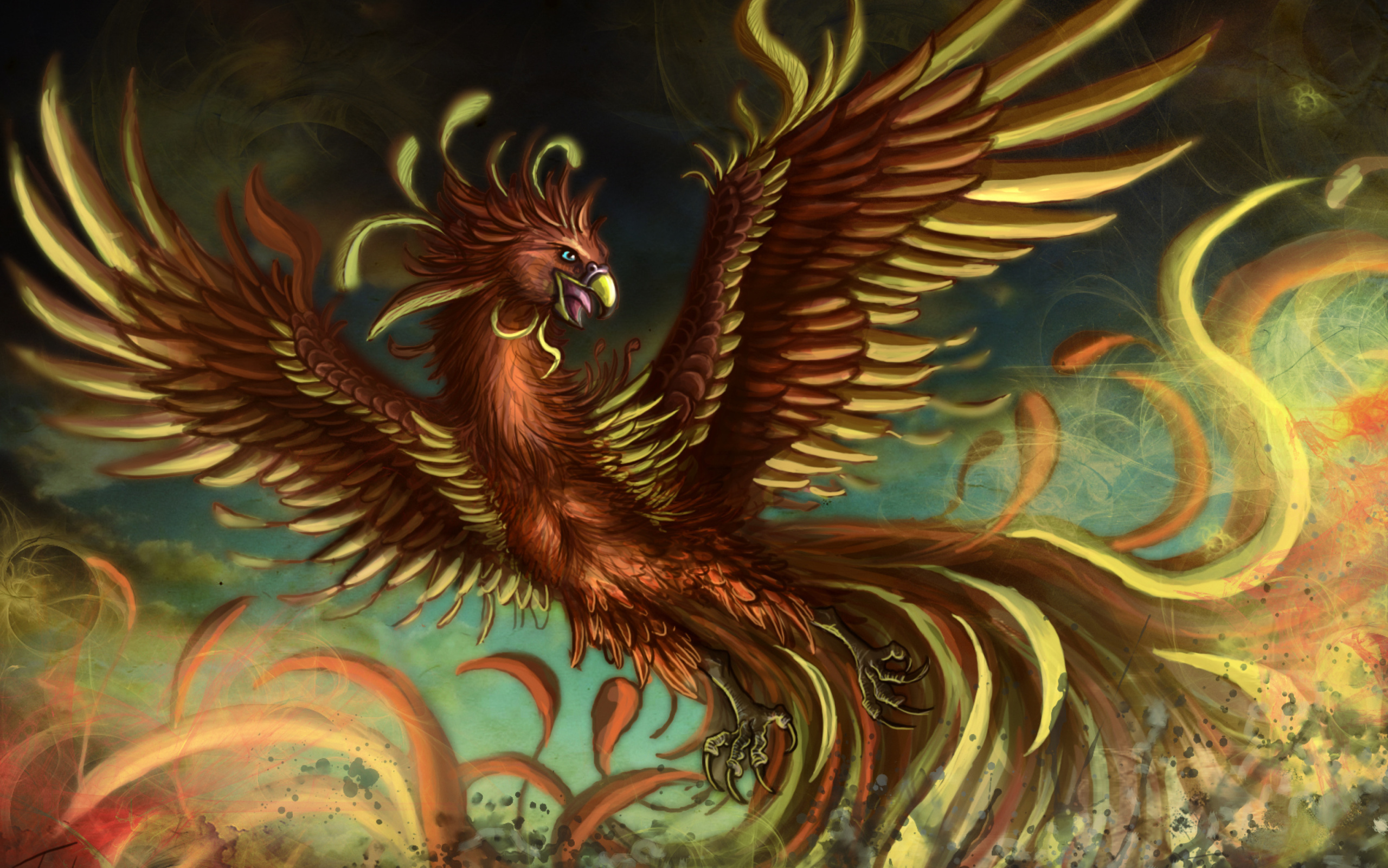 Fondo de pantalla Mythology Phoenix Bird 2560x1600