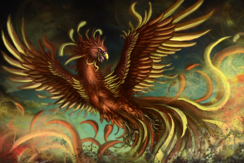 Das Mythology Phoenix Bird Wallpaper 480x320