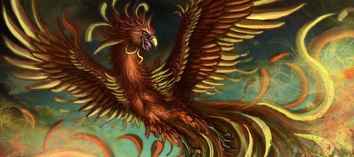 Обои Mythology Phoenix Bird 720x320