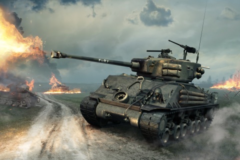 Обои World of Tanks Blitz America 480x320