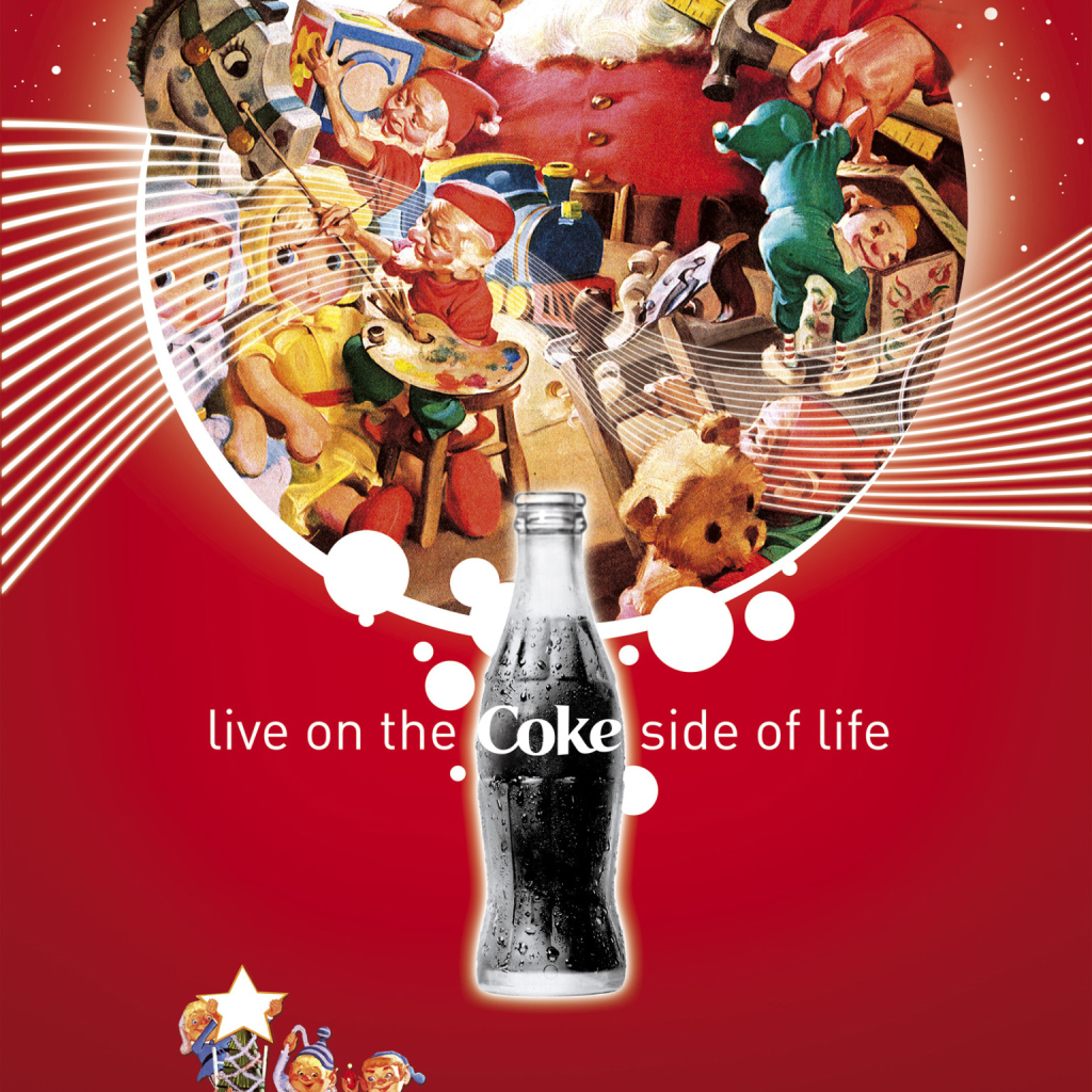 Sfondi Coca Cola Santa Christmas 1024x1024