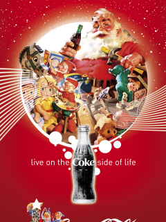 Обои Coca Cola Santa Christmas 240x320