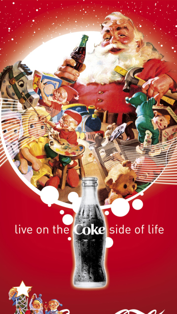 Das Coca Cola Santa Christmas Wallpaper 360x640
