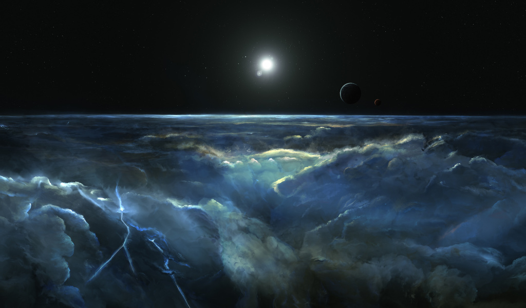 Fondo de pantalla Saturn Storm Clouds 1024x600