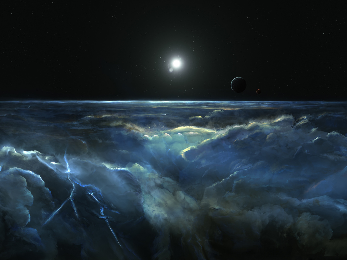 Das Saturn Storm Clouds Wallpaper 1400x1050
