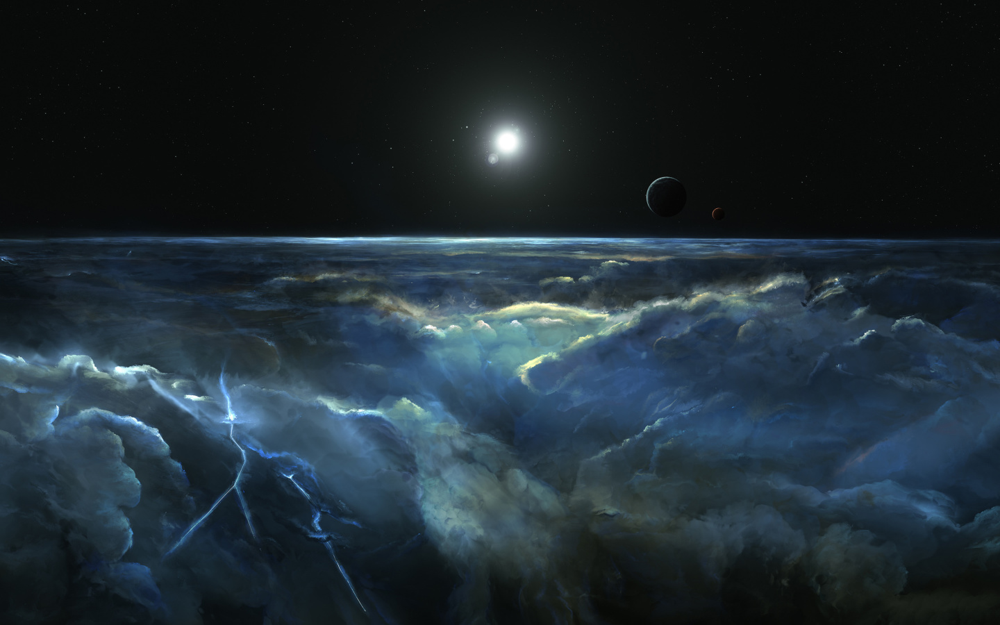 Saturn Storm Clouds screenshot #1 1440x900