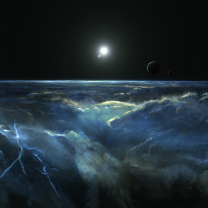 Das Saturn Storm Clouds Wallpaper 208x208