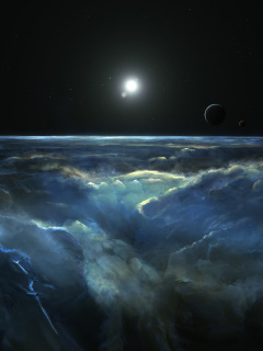Das Saturn Storm Clouds Wallpaper 240x320
