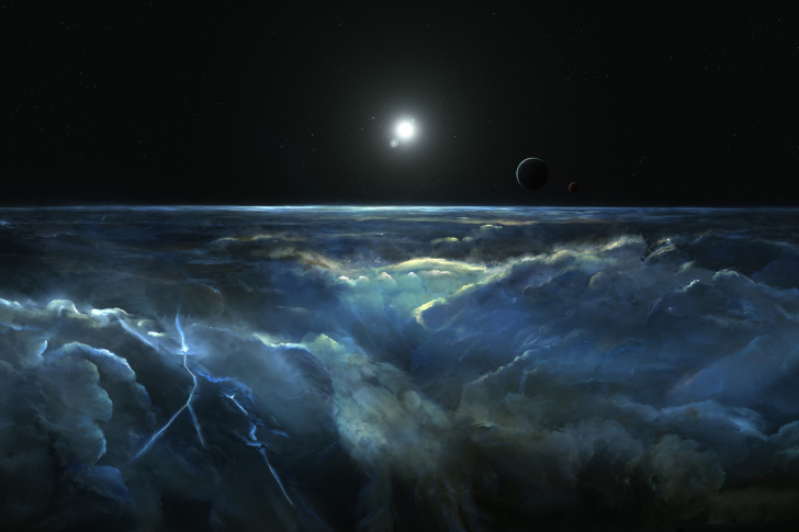 Saturn Storm Clouds wallpaper