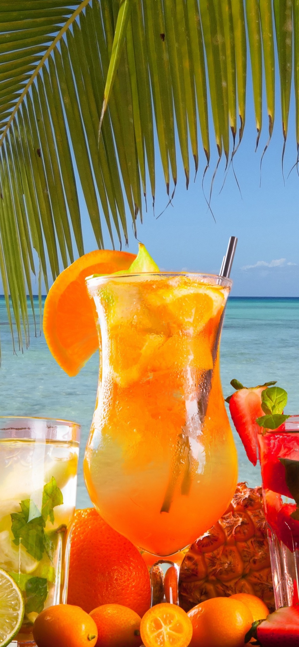 Fondo de pantalla Summer Tropics Cocktail 1170x2532