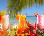 Das Summer Tropics Cocktail Wallpaper 176x144