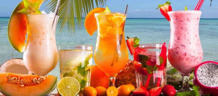 Fondo de pantalla Summer Tropics Cocktail 720x320