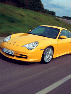 Sfondi Yellow Porsche 240x320