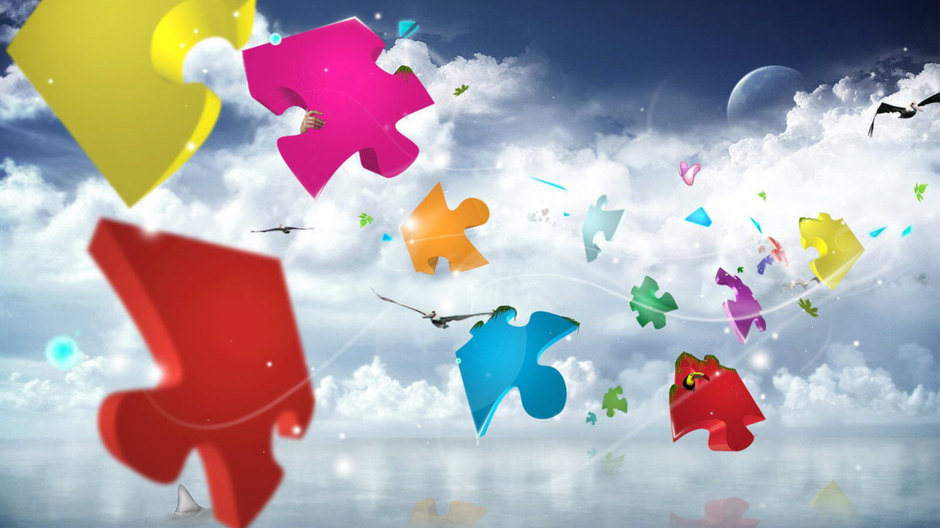 Screenshot №1 pro téma Colorful Puzzle 1366x768