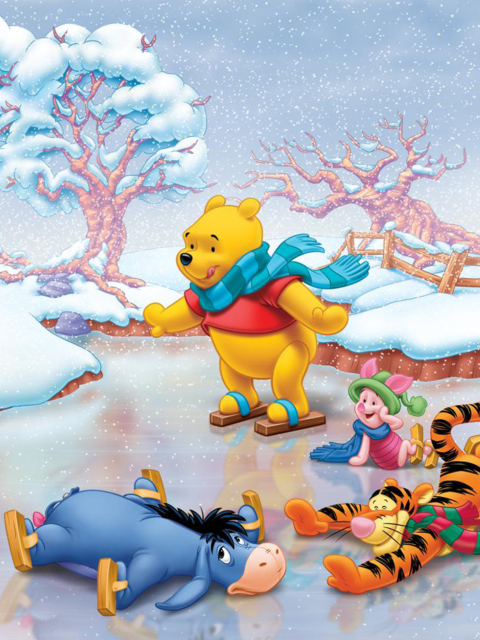 Das Christmas Pooh Wallpaper 480x640