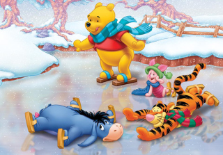 Kostenloses Christmas Pooh Wallpaper für 1024x600