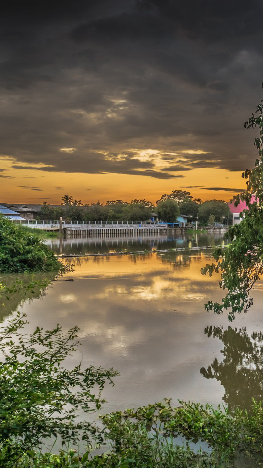 Asian River Landscape wallpaper 1080x1920