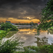 Das Asian River Landscape Wallpaper 208x208