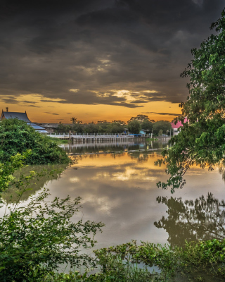 Asian River Landscape - Obrázkek zdarma pro 480x640