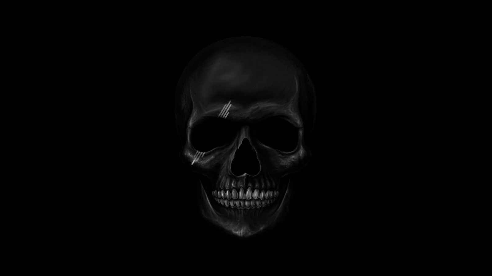 Black Skull wallpaper 1600x900