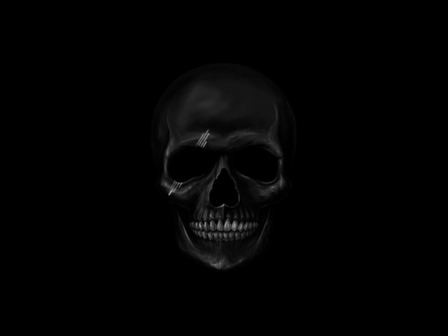 Fondo de pantalla Black Skull 640x480